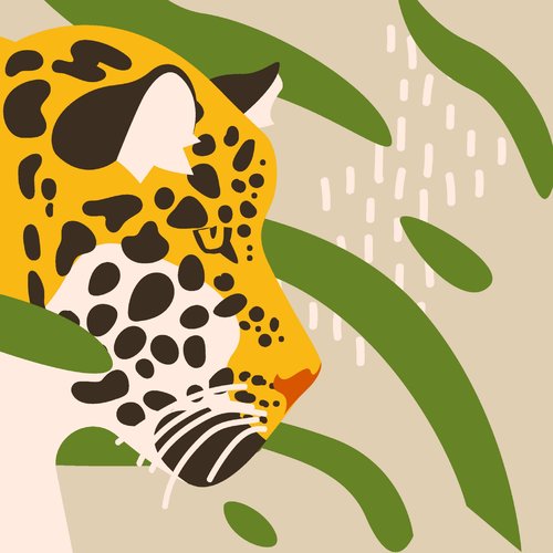 1 serviette en papier animaux - léopard - 33 x 33 cm