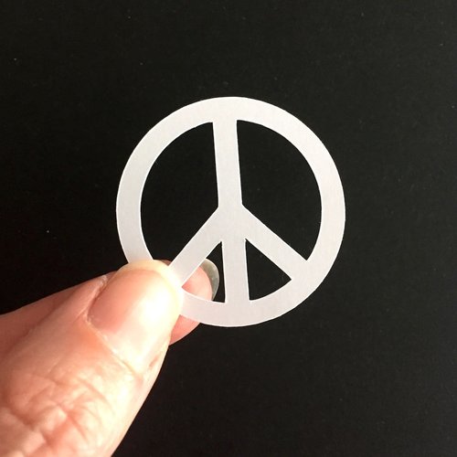 Découpe en papier - peace and love - blanc - 4 cm