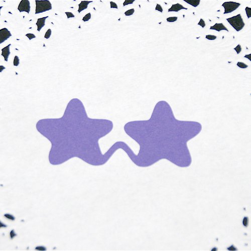 Découpe en papier - lunettes étoiles - violet - 5 x 2,2 cm
