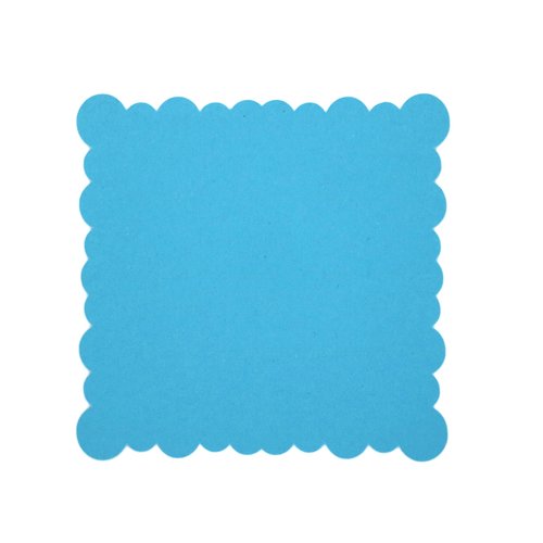 Base de carte festonnée - bleu - 12,8 x 13 cm