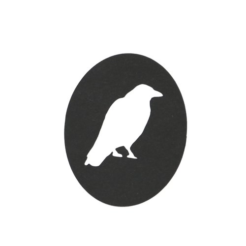 Découpe en papier - corbeau - noir - 5,5 x 7 cm