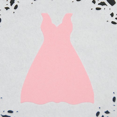 Découpe papier - robe - rose - 4,3 x 6 cm
