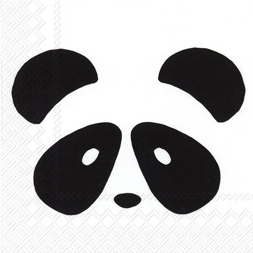 1 serviette en papier - animaux : pandas, girafes... - 33 x 33 cm