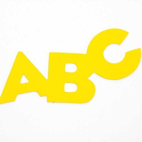 Découpe papier - abc - jaune - 6 x 3 cm
