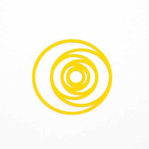 Découpe papier - spirale / rond / cercle - jaune - 5 cm