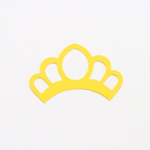 Découpe papier - couronne - jaune - 6 x 4 cm