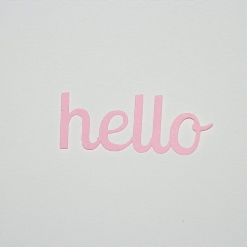 Découpe papier - hello - rose clair - 4 x 1,5 cm