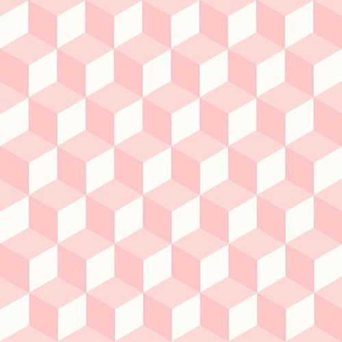 1 serviette en papier géométrique - cubes 3d - rose et blanc - 33 x 33 cm
