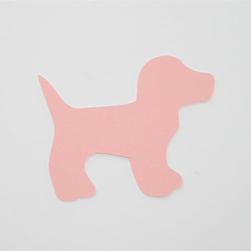 Découpe papier - chien - rose clair - 4,8 x 3,6 cm