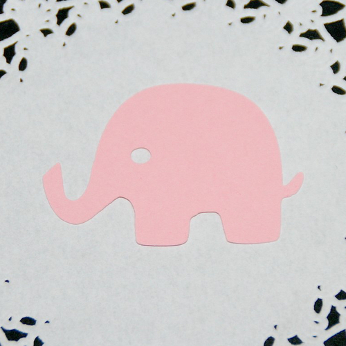 Découpe papier - éléphant - rose clair - 5,1 x 3,8 cm