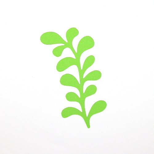 Découpe papier - feuillage / algue - vert - 5 x 10 cm