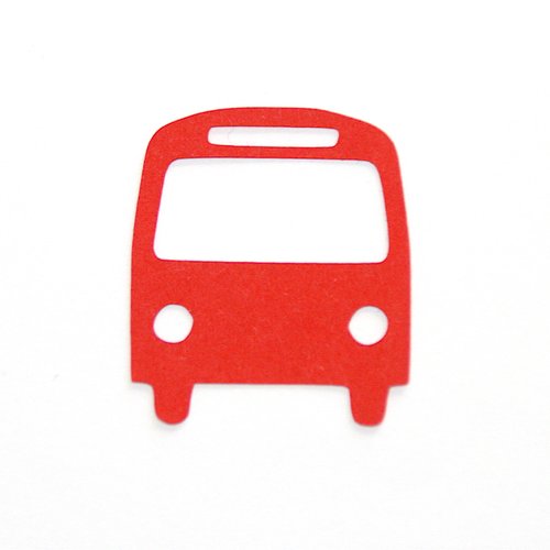 Découpe papier - bus - rouge - 2,7 x 3,2 cm