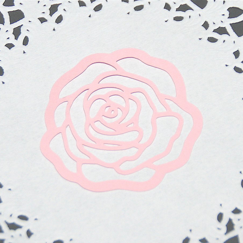 Découpe papier / embellissement scrapbooking - rose - rose clair - fleur, romantique, shabby...