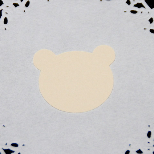 Découpe papier  - ourson - ivoire / crème - 3,7 x 3,5 cm