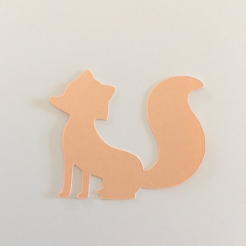 1 découpe papier - renard assis - pêche - 4,7 x 4 cm