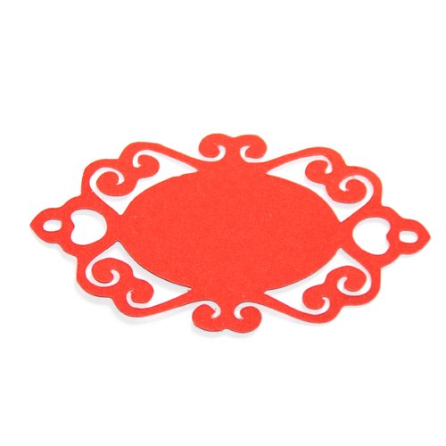 1 découpe papier - cadre ovale - rouge - 7,5 x 3,9 cm