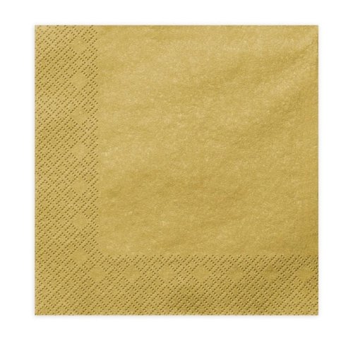 1 serviette en papier - uni doré - 33 x 33 cm