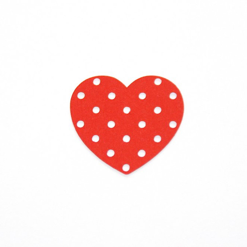 1 découpe papier - coeur avec trous - rouge - 3,2 x 3 cm