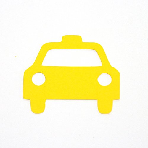 1 découpe papier - taxi - jaune - 4,5 x 4 cm
