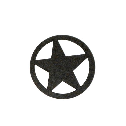 1 découpe en papier - étoile dans un rond - noir - 5 cm