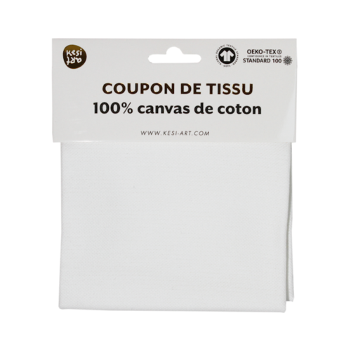 Coupon tissu coton canvas oeko-tex - blanc - kesi'art - 50 x 50 cm