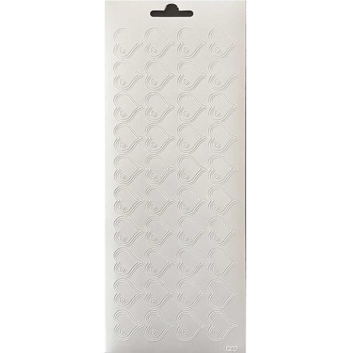 Stickers autocollants peel-off - coeurs blancs