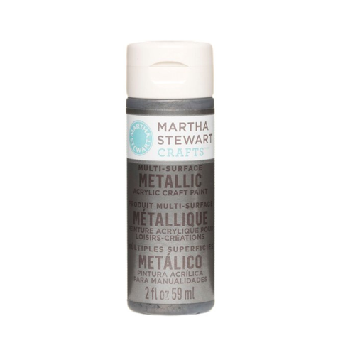 Peinture acrylique métallique martha stewart - étain brossé - 59 ml
