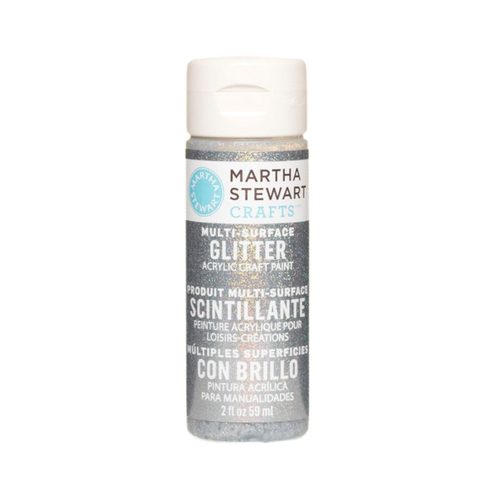 Peinture acrylique pailleté martha stewart - argent - 59 ml