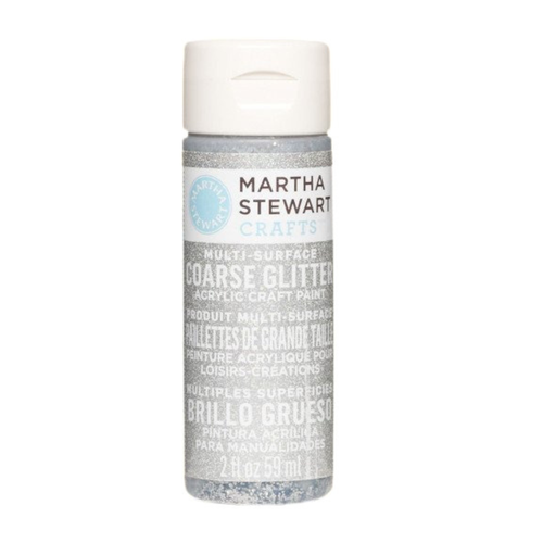 Peinture acrylique avec grosses paillettes martha stewart - argent - 59 ml