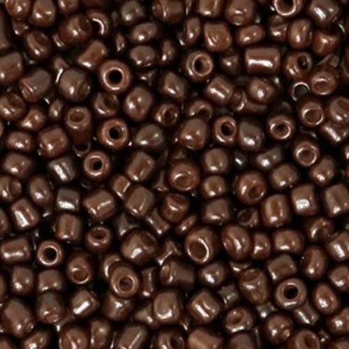 Perles de rocaille - marron chocolat - 3 mm - 200g - 6000 perles