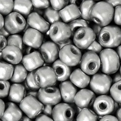 Perles de rocaille - argent métallique - 3 mm - 200g - 6000 perles