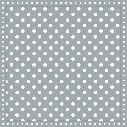 1 paquet de 20 serviettes en papier  - gris et pois blancs - 33 x 33 cm