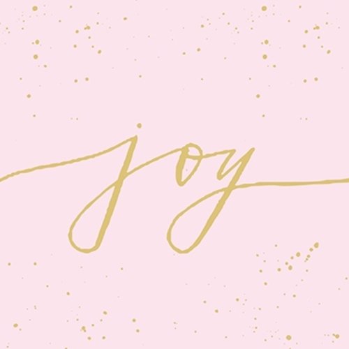 1 paquet de 20 serviettes en papier - joy - rose et doré - 33 x 33 cm