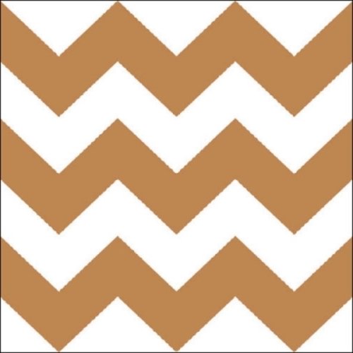 1 paquet de 20 serviettes en papier - chevrons cuivre et blanc - 33 x 33 cm