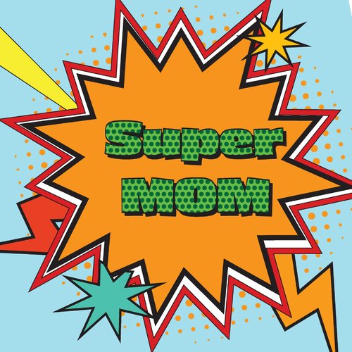 1 paquet de 20 serviettes en papier - super mom bulle bd - 33 x 33 cm