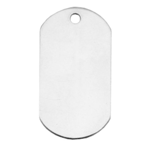 Lot 2 plaques à graver - forme plaque militaire - argent - 20 x 37 mm