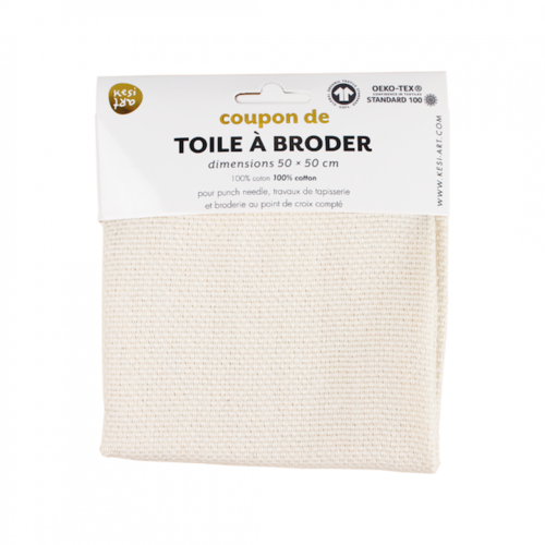 Toile à broder coton - 50 x 50 cm - kesi'art