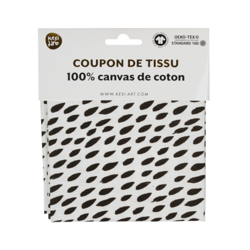 Coupon tissu coton canvas oeko-tex - noir et blanc - kesi'art - 50 x 50 cm