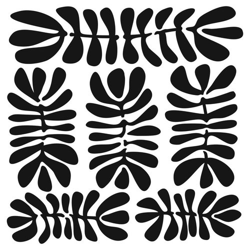 Pochoir - motif floral ethnique - tcw - 15 x 15 cm