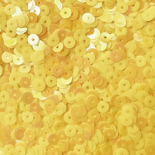 Sequins plats - jaune - 6 mm - 450g