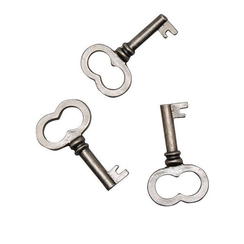 Lot de 3 clés - embellissements métal - 25 x 14 mm