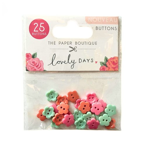 Lot 25 boutons - fleurs - the paper boutique