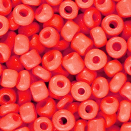 Perles de rocaille - corail vif - 4 mm - 30g