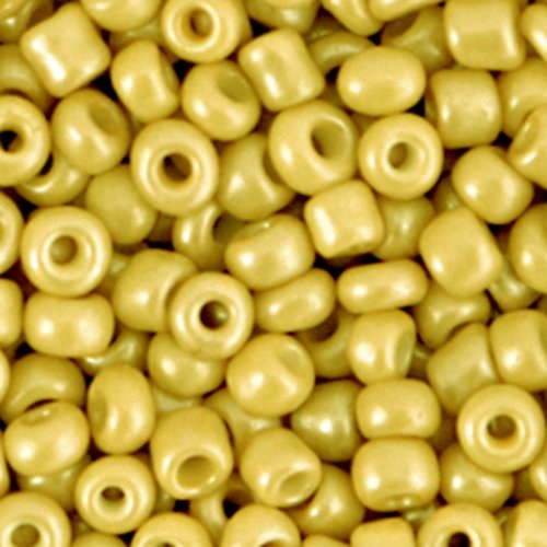 Perles de rocaille - jaune moutarde - 4 mm - 30g