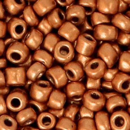 Perles de rocaille - marron orangé - 4 mm - 30g