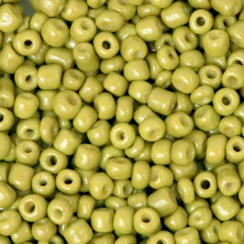 Perles de rocaille - vert olive - 3 mm - 30g