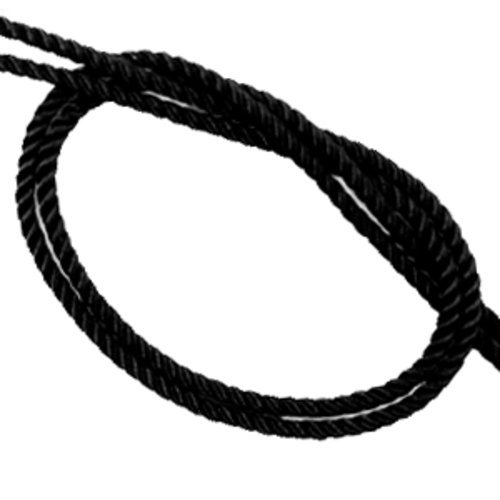 Fil de nylon torsadé - couleur noir - 2 mm x 1 m