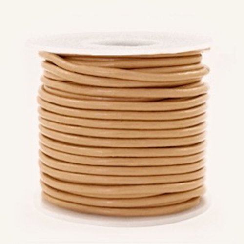 Cordon cuir - caramel - 2 mm x 1 m