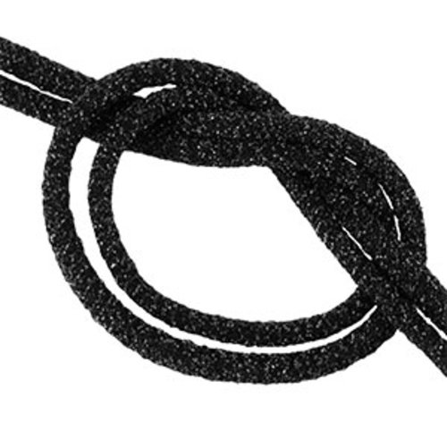 Cordon - noir pailleté - 5 mm x 1 m