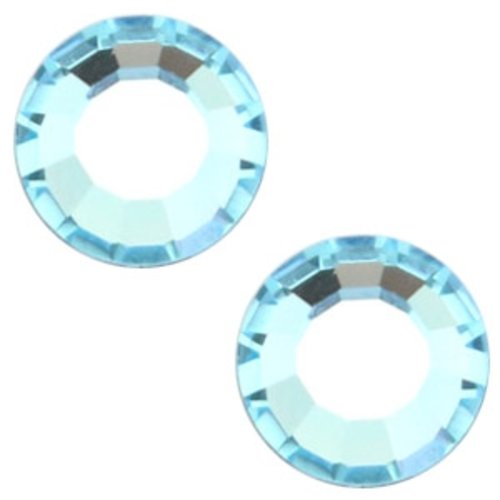 Strass cristaux swarovski - ss20 dos plat - bleu clair - 49 pièces